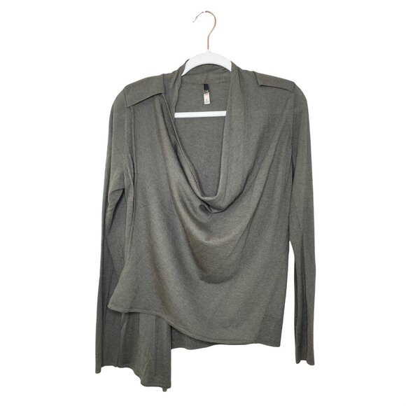 The Limited Wool Blend Cardigan Wrap TopSize Small Army Green Asymmetrical - Picture 1 of 7